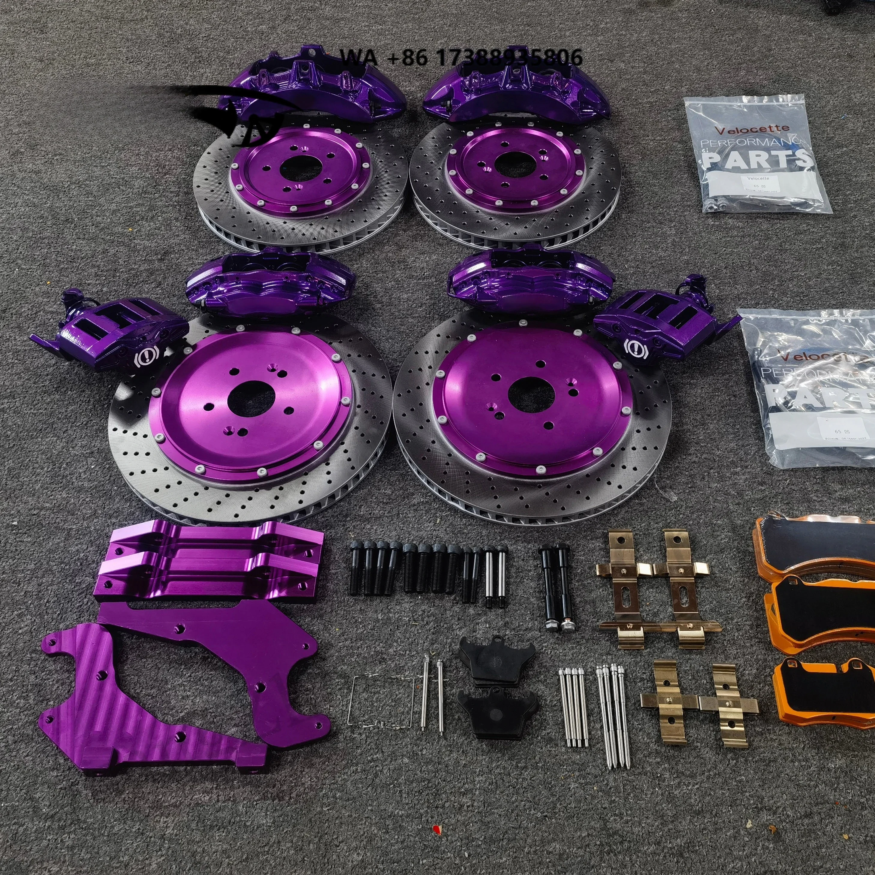 Purple Big Brake Kit 6/4pot V6/F40 Cable-actuated Hand Brake for A-cura NSX CT200 Ben-z W447 Rs4  A4 B7 vw Caddy to-yo-ta Hilux