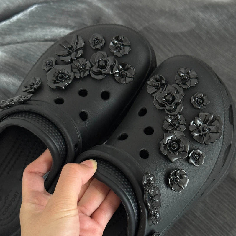 New DIY Accessories for Cave Shoes Detachable Crystal Flowers Cute Ins Style Shoe Flower Set Suitable for Cave Shoe Accessories
