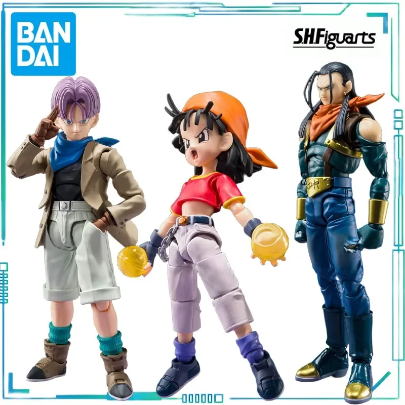 In Stock Genuine S. H. Figuarts Series Dragon Ball Series Tranx GT- and Super17and Xiaofang GT -&Giroud Movable Model Doll Gifts