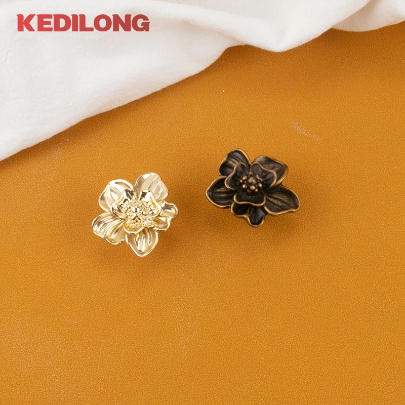 KEDLO moderner minimalistischer blumenförmiger Zinklegierungsgriff für Küchenschränke, goldener Knopf, Schubladengriff in antikem Messing. – Detail 7