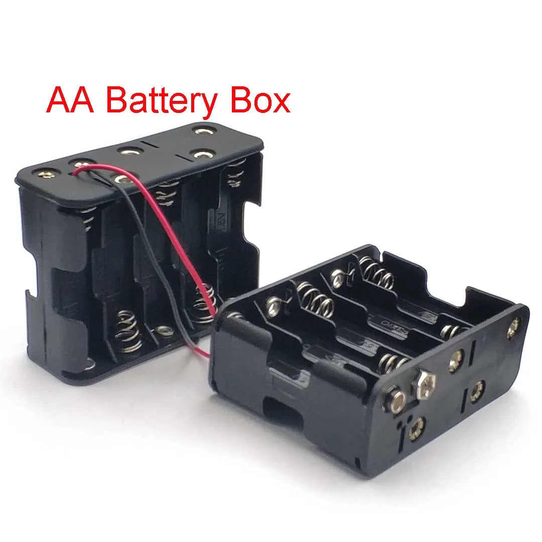 New 10 AA 2A Battery 15V Clip Holder Box Case Storage With Wire Leads Black