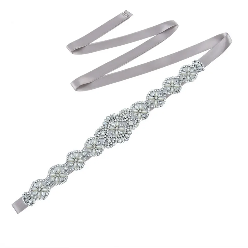 Pearls Wedding Belt Crystal Bridal Belt Sliver Rhinestones Satin Bridal  Sash For Maternity Women Wedding Dress Accessories - AliExpress 320