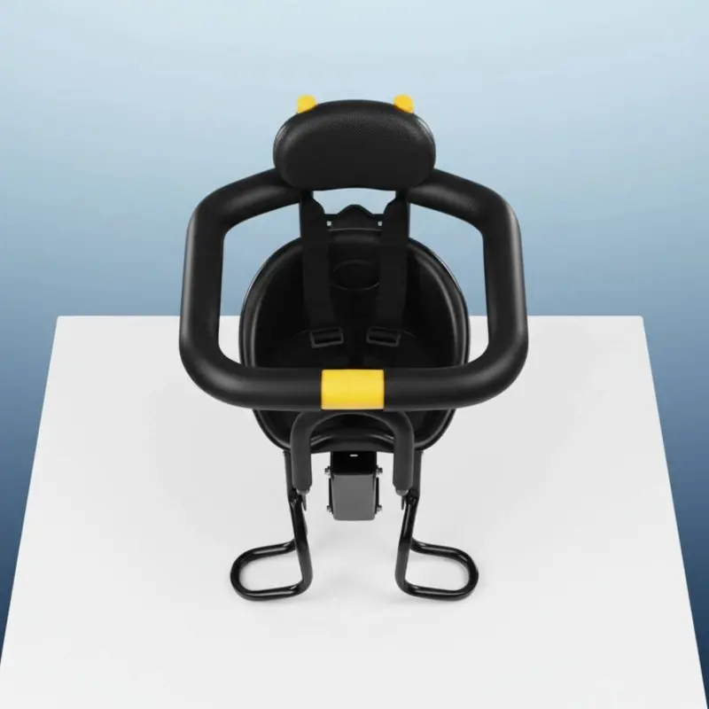 

Детское велосипедное кресло с креплением спереди, ремнем безопасности и защитным ограждением, с мягкой обивкой для детей