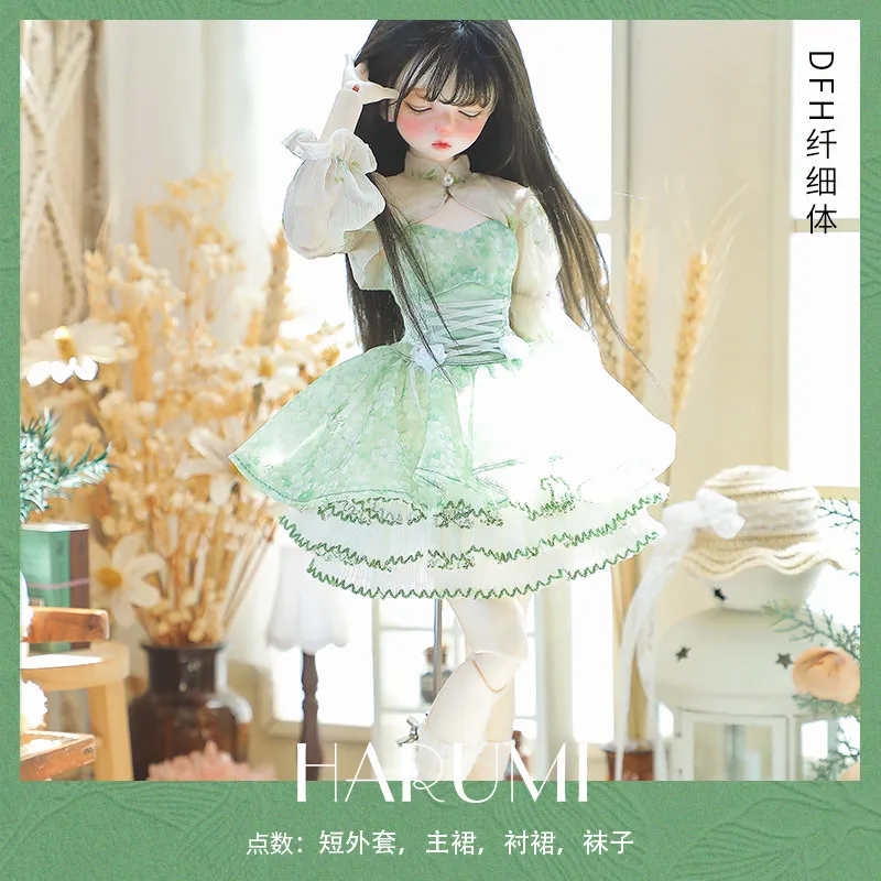 

Новинка: Детская одежда Chunjian Ad August Dream Bjd Pu Four Quarter Green Fresh, 1/4, в стиле леди, юбка принцессы