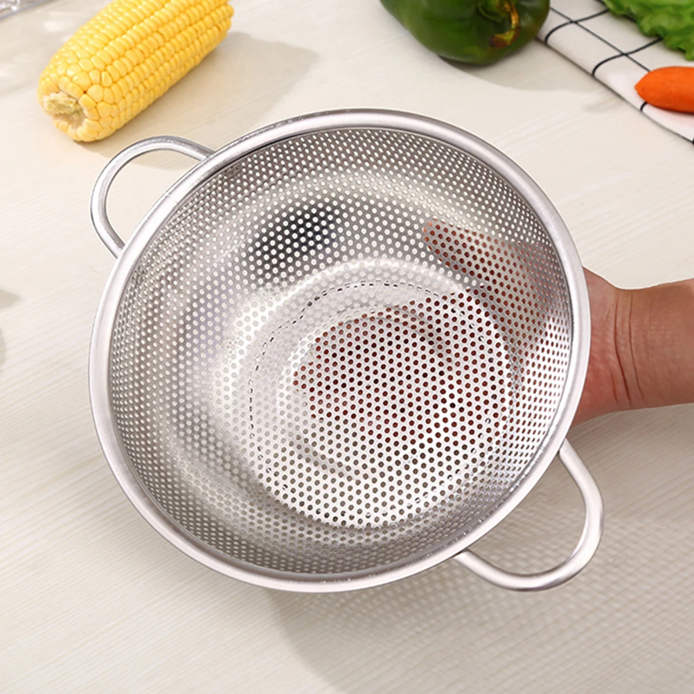 

3 Pcs Stainless Steel Drain Basin Strainer Vegetable Washing Basket Large Capacity Kitchen Tool Fruit Veggie Cleaner