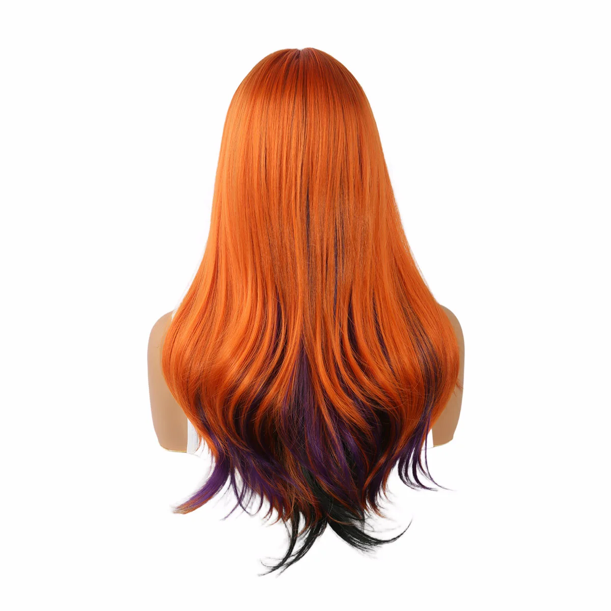 SQRDGQ Ombre Color Natural Synthetic Wig Cosplay Woman Wigs 22inch Women's Halloween Costumes Wigs for Woman Orange Wig Woman