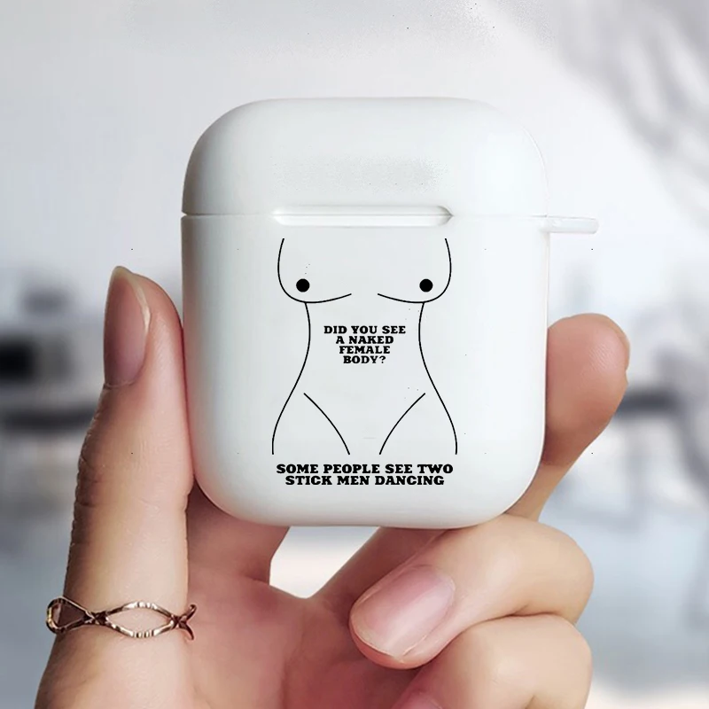 Fashion Art painting sexy boobs art kissing Soft silicone TPU Case For AirPods Pro 1 2 3 White Wireless Bluetooth Earphone Cover