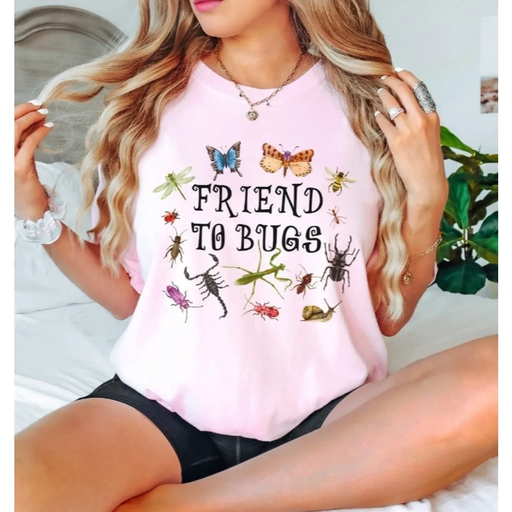 Friend To Bugs Insect Shirt Bug Tops Entomology Clothes Goblincore Tees Grunge Fairycore Dark Cottagecore Shirt Bee Clothes