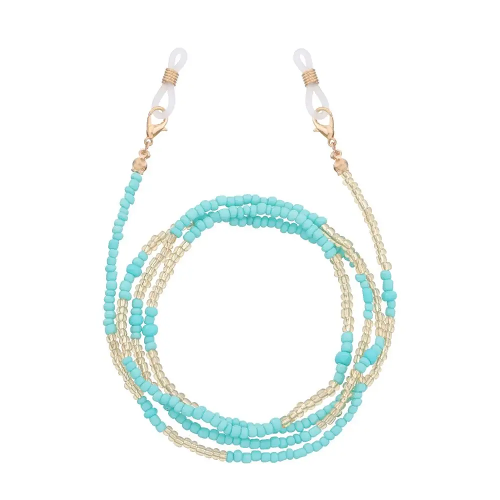 Metal Chain Colorful Bead Glasses Chain Colorful Bohemia Style Sunglasses Chains Anti-lost Neck Strap String Eyeglass Lanyard
