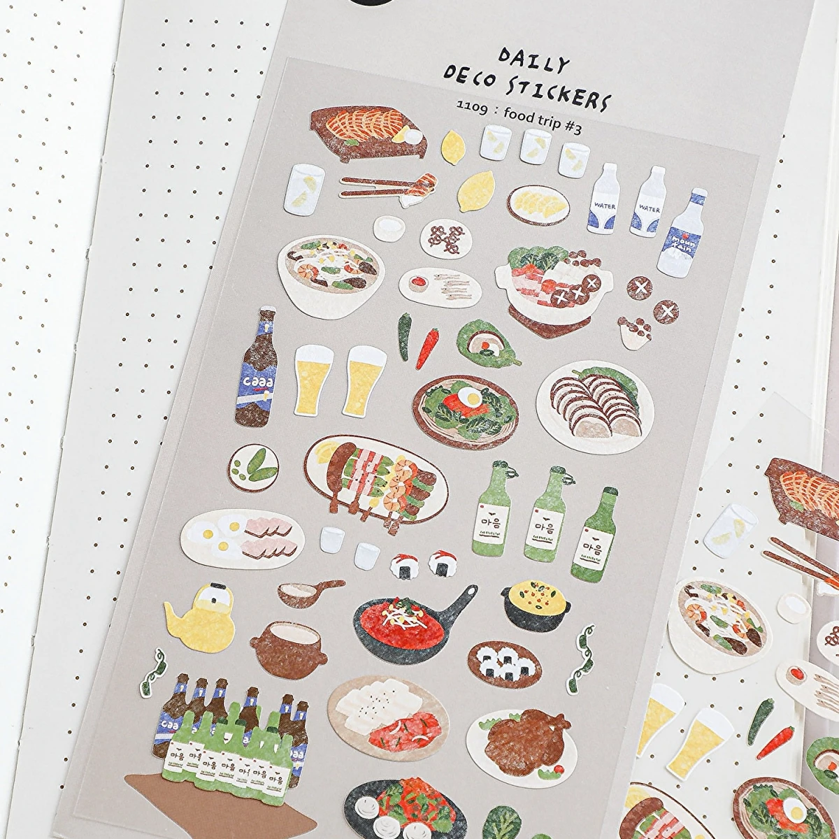 Korean Import Suatelier Food Trip Travel Stickers Scrapbooking Diy Journaling Diary Stationery Stickers Decor School Supply