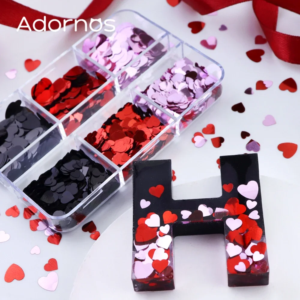 Porte-Clés en Résine en Forme de Cœur d'Amour, Accessoires de Direction, Remplissage à Paillettes, Agitateur, DIY, pour la Saint-Valentin