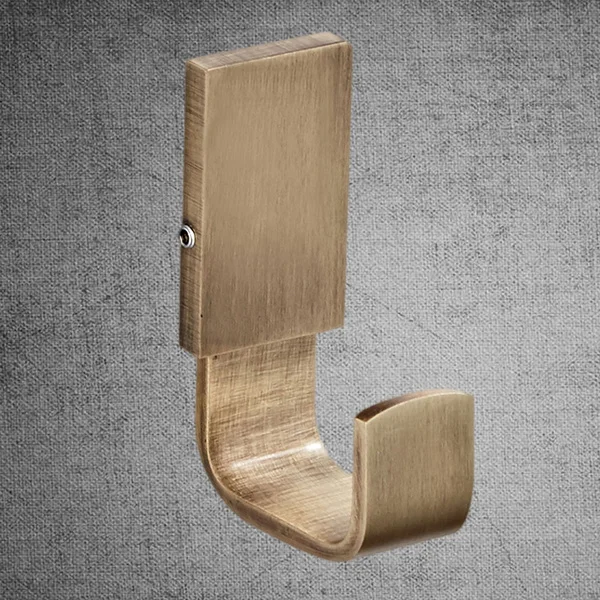 Abwr-handuk mandi mantel kait antik handuk kuningan jubah kait untuk kamar mandi dapur kemeja pemegang dinding dipasang Brushed perunggu, 1 buah