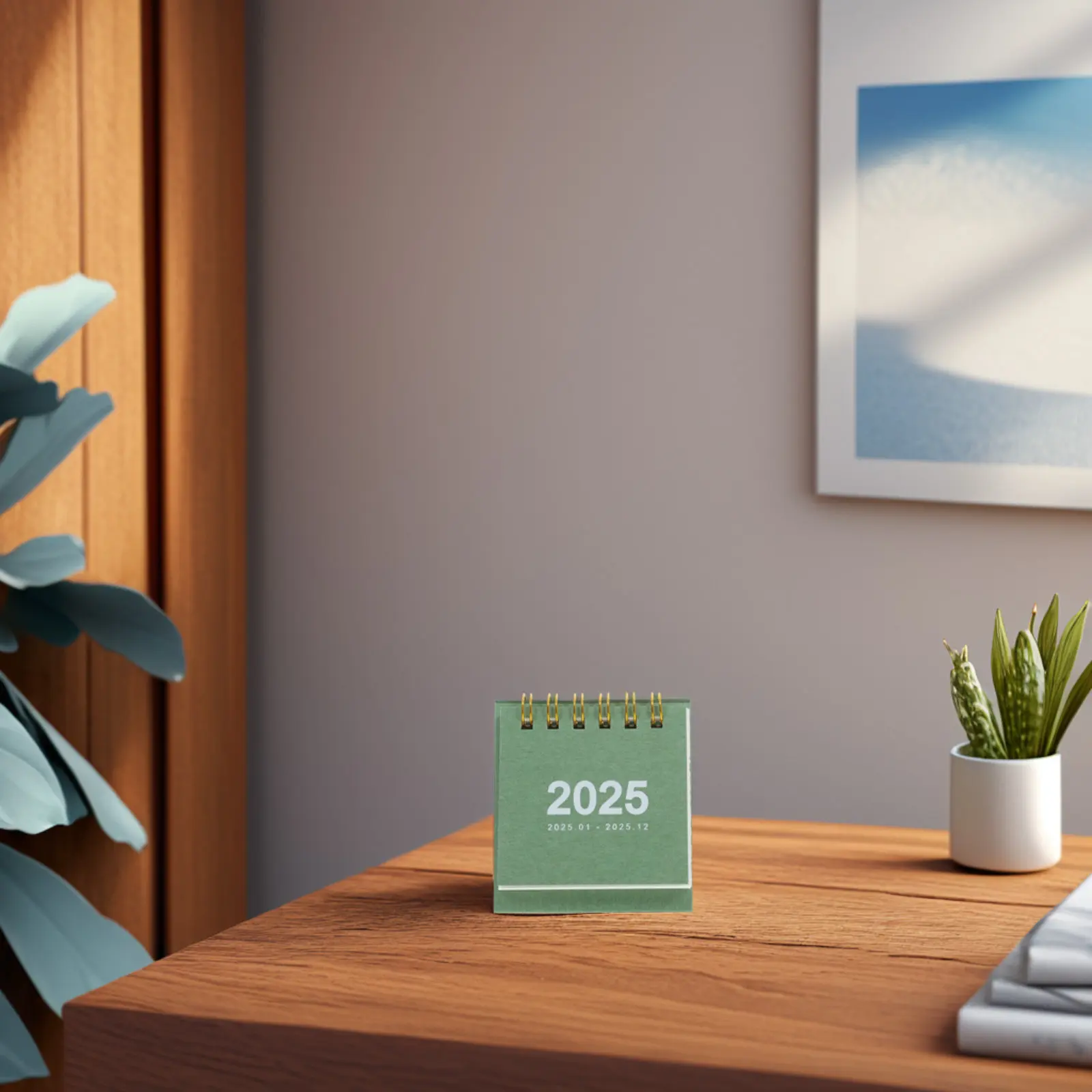 Cute Mini Desk Calendar 2025 Small Standing Flip Monthly Planner for Home School Office Functional Aesthetic Decor