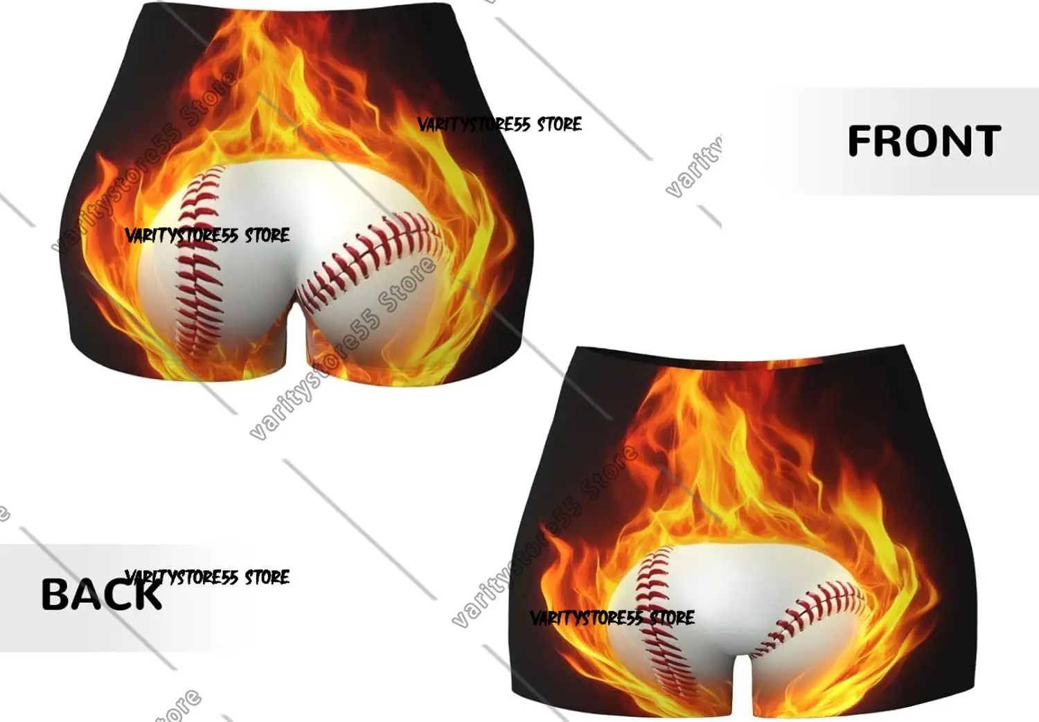 شورت بيسبول لهب للنساء، شورت لراكبي الدراجات اليوغا، شورت كونتور لرفع الأرداف