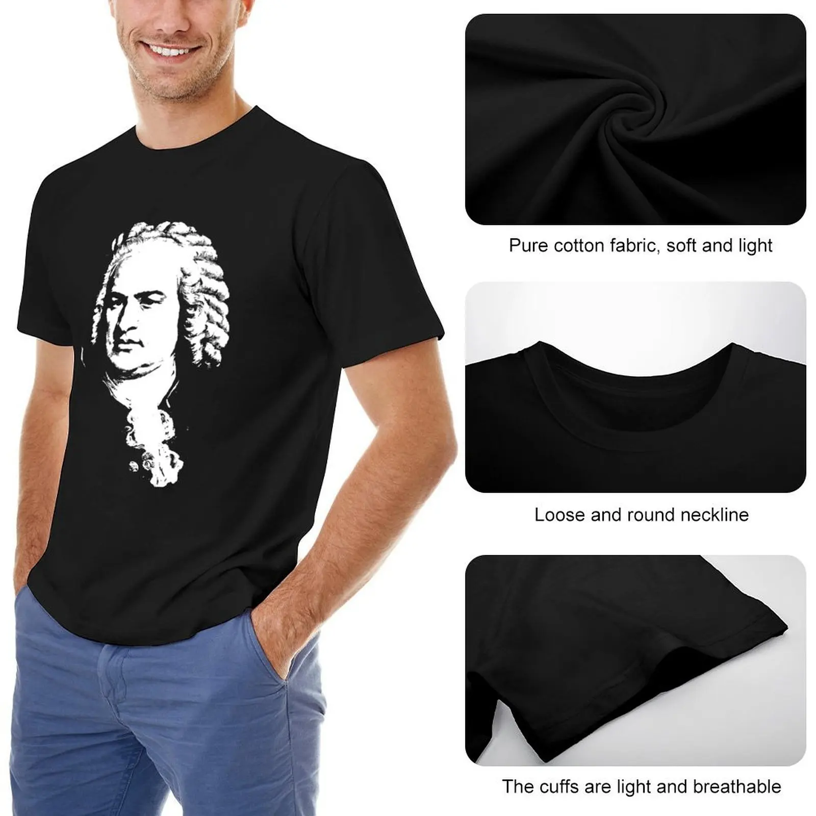 Johann Sebastian Bach T-Shirt essential t shirt custom t-shirts plus sizes Aesthetic clothing big and tall t shirts for men