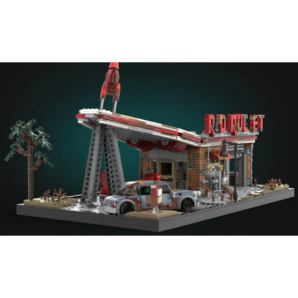 Nuovo 2168PCS City vendita calda Street Scene Moc Fallout 4 Red Rocket Truck Stop modello creativo giocattolo per bambini blocchi di costruzione