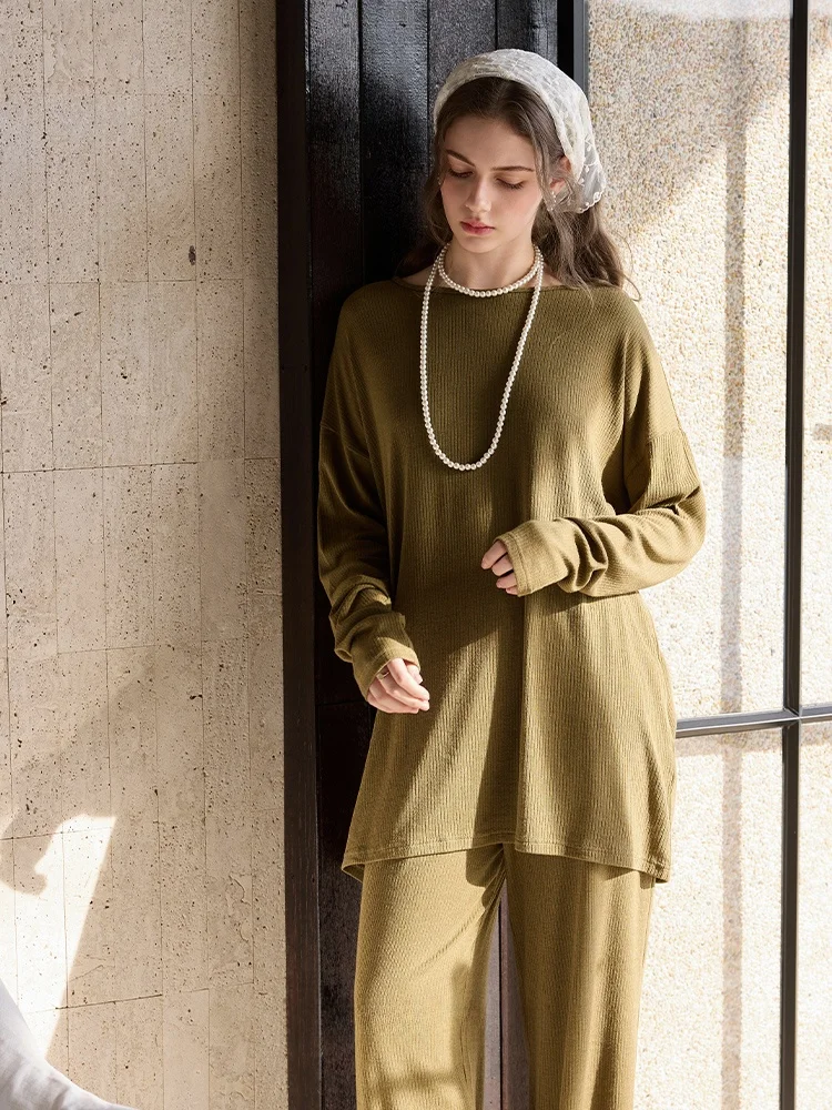 meiteng-autumn-spice-thi-new-lazy-pajamas-women's-spring-autumn-home-clothes-olive-een-long-sve-loose-set-casual-sle