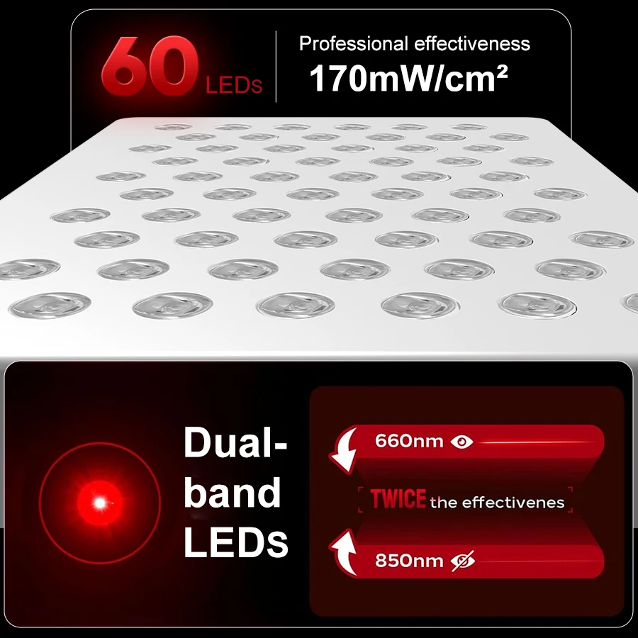 5 Waves Multi Functions Desktop LED Light Therapy Lamp With Stand Multi Wavelengths Red Light Therapy Panel