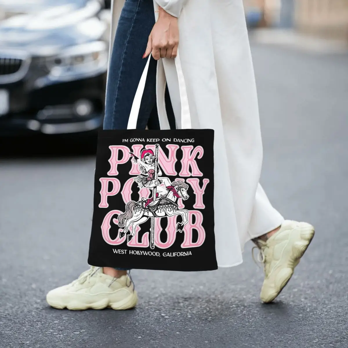 Bolso de mano de lona Rosa Pony Club Chappell Roan Merch para mujer, bolsos casuales estéticos, Handbang