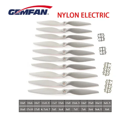 Gemfan Nylon electric Propeller 5050 6040 7050 7060 8040 8060 9045 9060 1050 1060 1070 1155 1260 1365 1470 Prop For RC Airplane