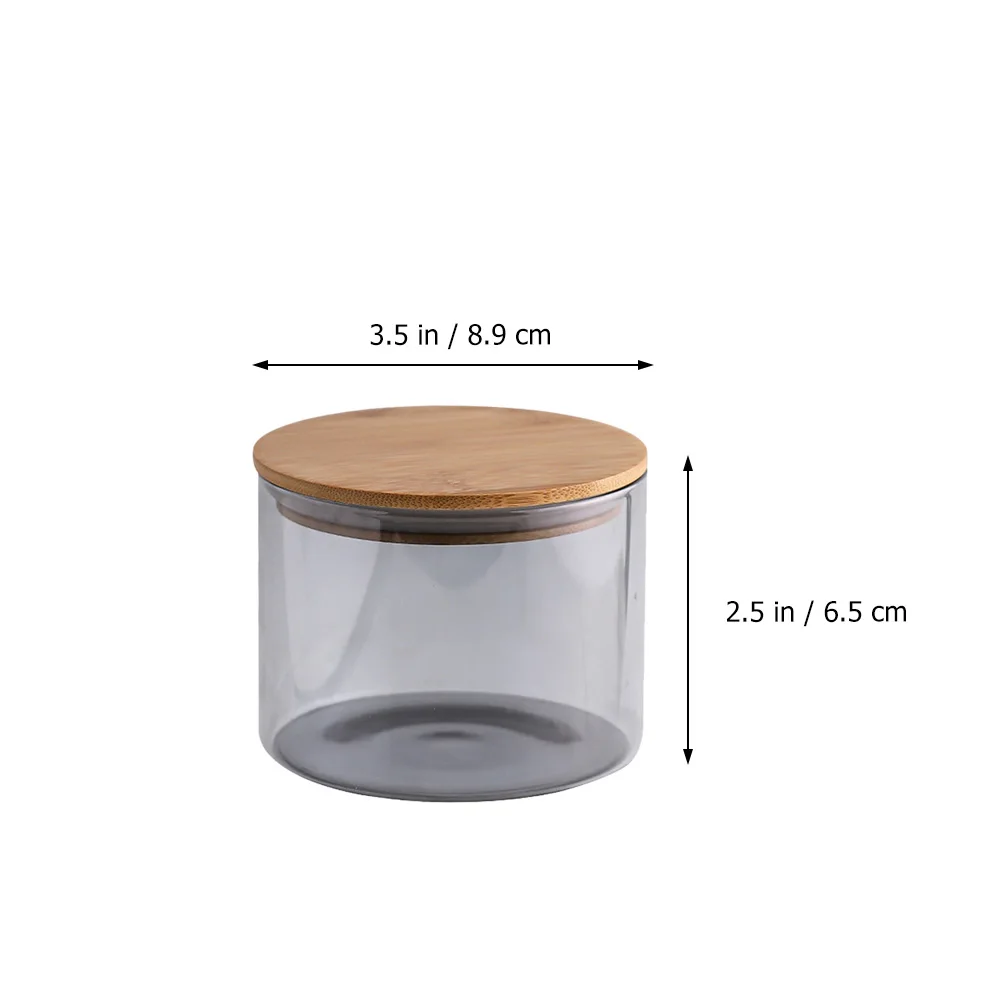 

Glass Jar Food Storage Containers Sealed Canisters Wide Mouth Dry Snack Jars Storage Wood Lid Household Accessories
