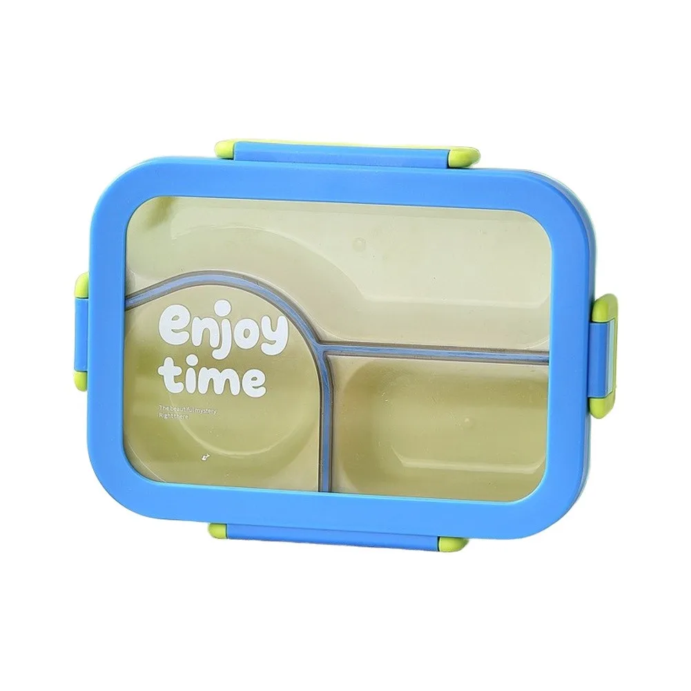 Stainless Steel Lunch Box 3 Compartments Leakproof Box Reusable Food Container For School Office Travel