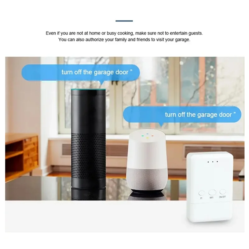 GROCE-Tuya WIFI Smart Universal Garage Door Opener Support Alexa Voice Assistant Door Sensor Wireless Garage Door Controller