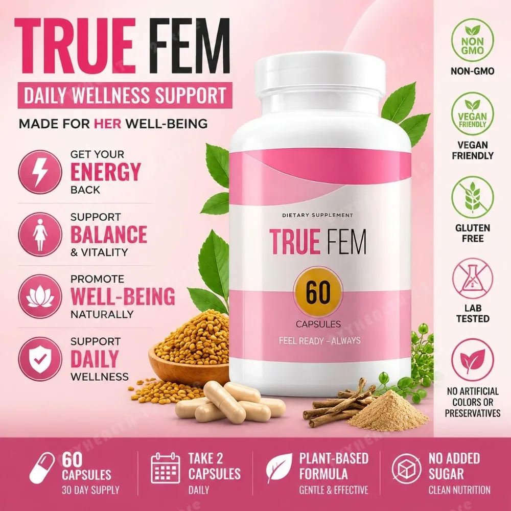 Suplemento Diario de Bienestar para Mujeres, 60 Cápsulas - A Base de Plantas con Fenogreco, L-Tirosina y Cohosh Negro - Sin OMG, Vegano, Sin Gluten