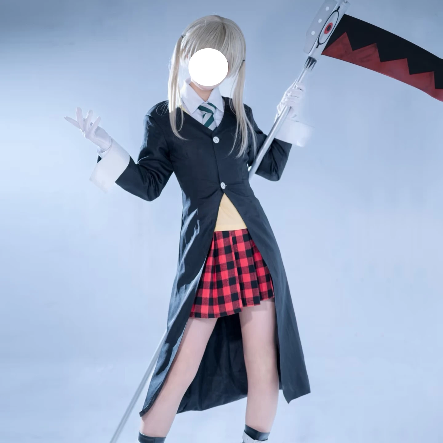 Maka Albarn Cosplay Costume Anime Soul Eater JK Unifrom School Suit Wig Skirt Accessories Full Set Long Coat  Role Play Outfit