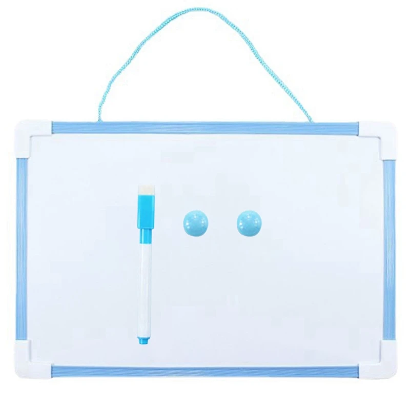 Small Whiteboard Double-Sided Writing Graffiti Office Notes Dry Erase Message Board Blue