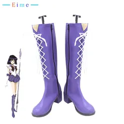 Sailor Saturn Cosplay Shoes Tomoe Hotaru Cosplay Prop PU Leather Shoes Halloween Carnival Boots Custom Made
