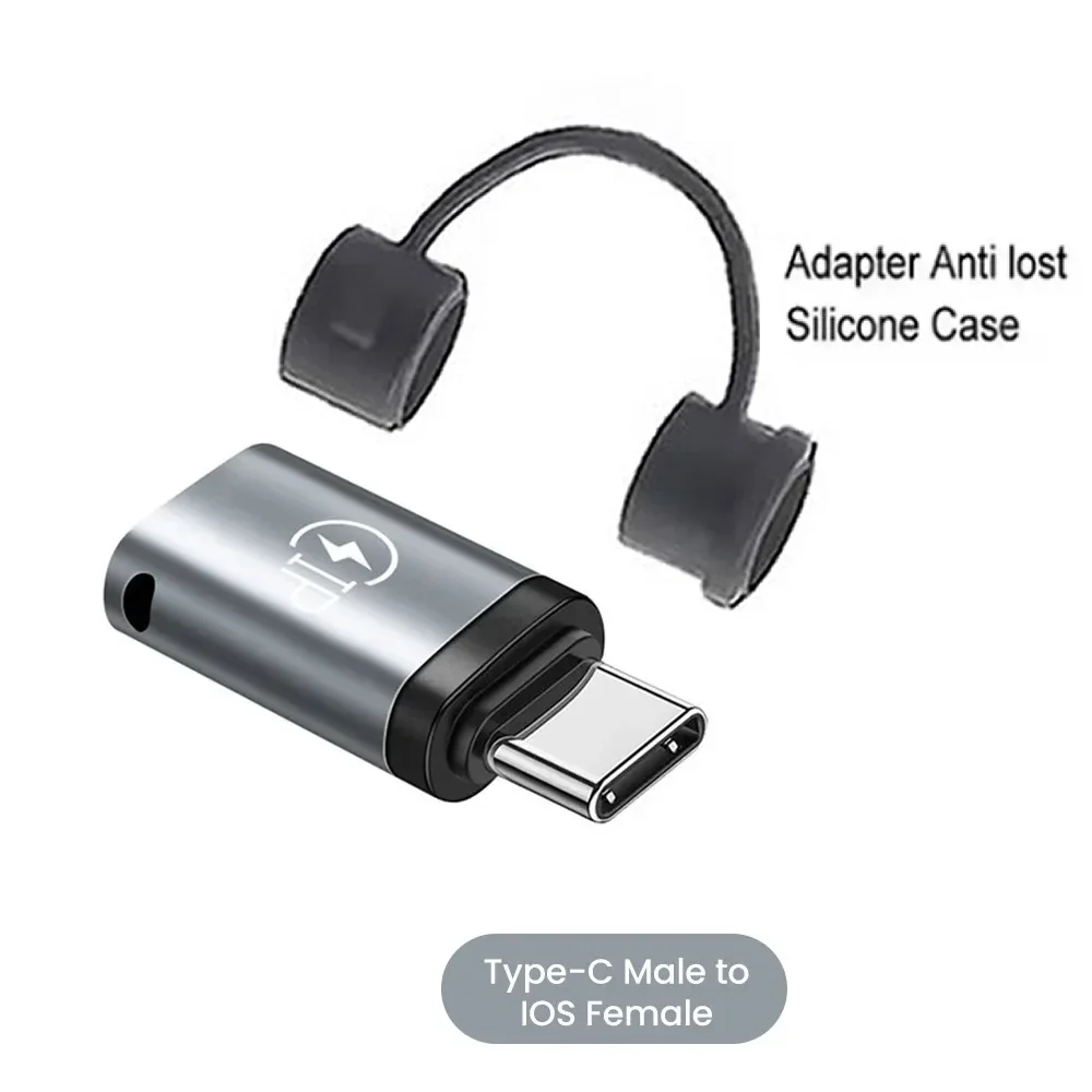PD20W Schnelllade-USB-C-Buchse auf Lightning-Stecker-Adapter Lightning-Buchse auf Typ-C-Stecker-Adapter-Konverter iOS und Android