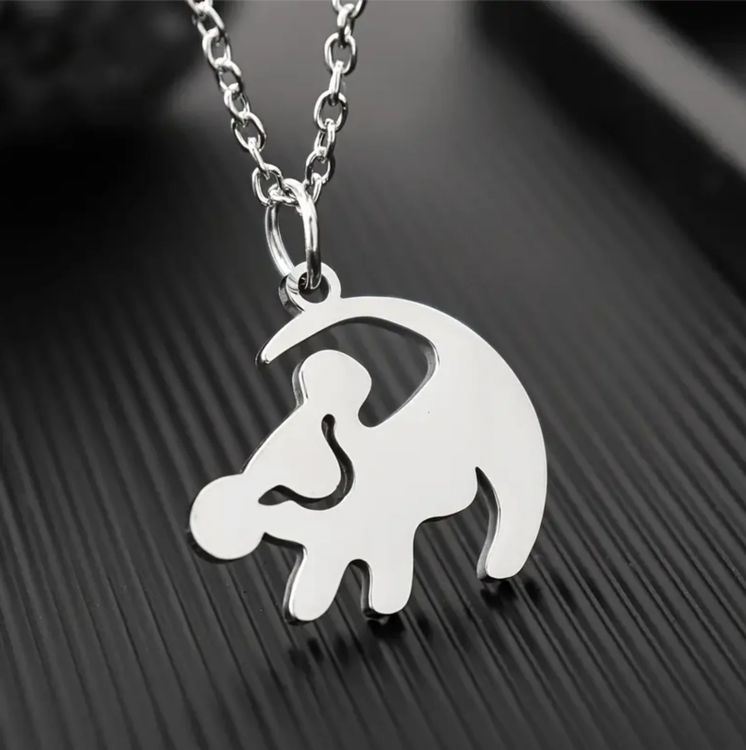 Fashion Stainless Steel Necklace, Creative Lion King Pendant Necklace