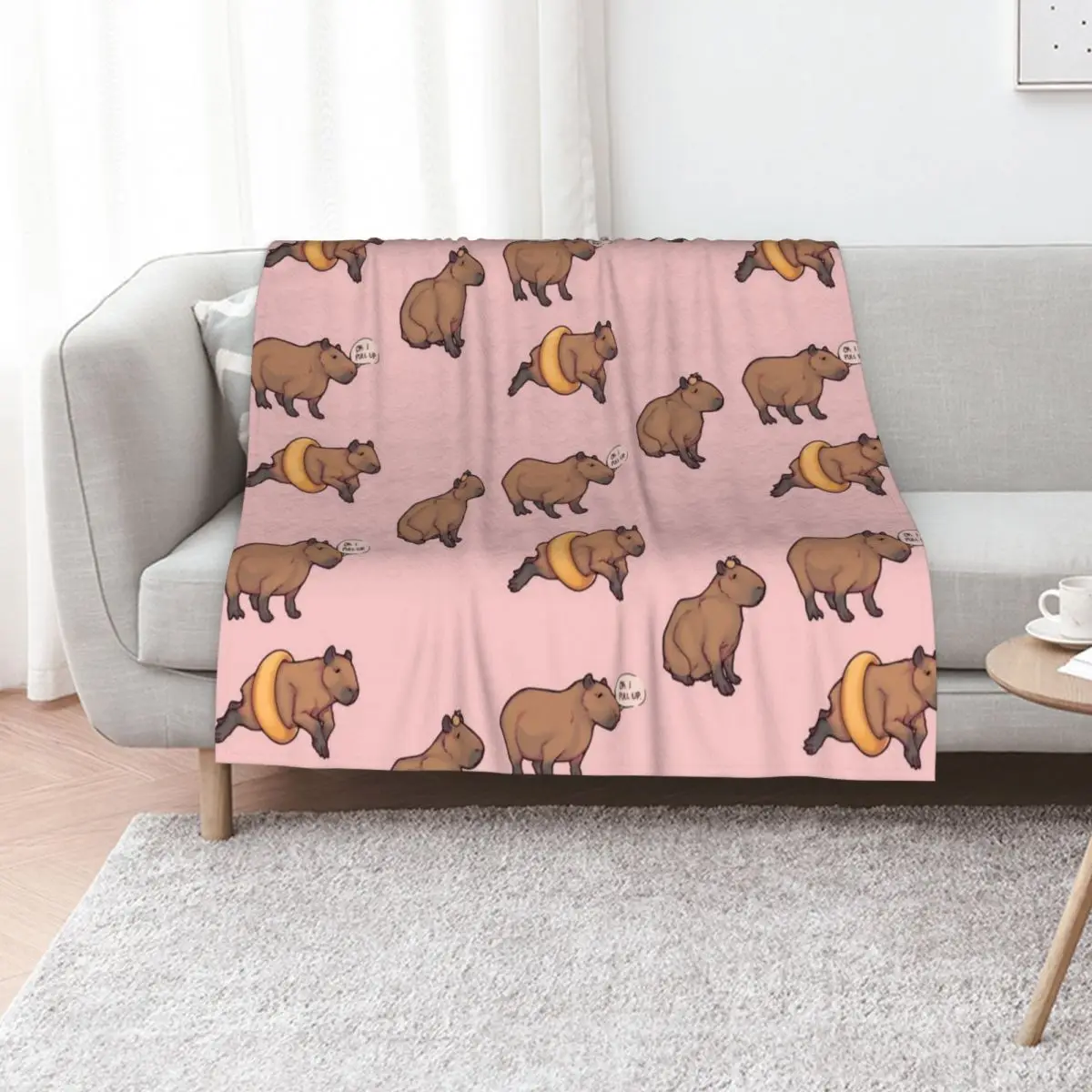 

Capybara Bunch Throw Blanket For Decorative Sofa Custom Baby Multi-Purpose Blankets