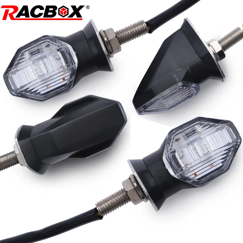 Mini LED Bernstein Blinker Warnleuchte Motorrad 12v Universal Seitenbremsleuchten Klare Linse Für Roller Motor Van Dirt Street E-Bike