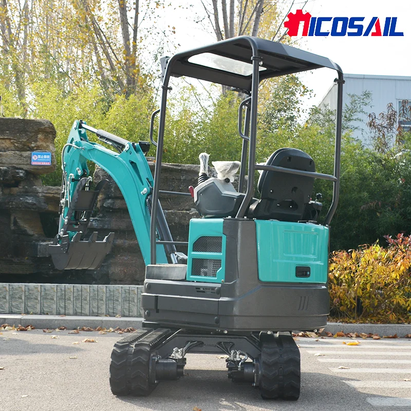 Nicooil حفارة صغيرة 1.8 طن مع وسادات مطاطية وأصابع هيدروليكية، حفارة زاحفة صغيرة، جودة سريعة وعالية