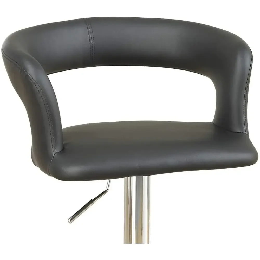 Conjunto de cadeiras de altura de balcão de banco de bar com 2 bancos de ilha de cozinha de altura ajustável pretos