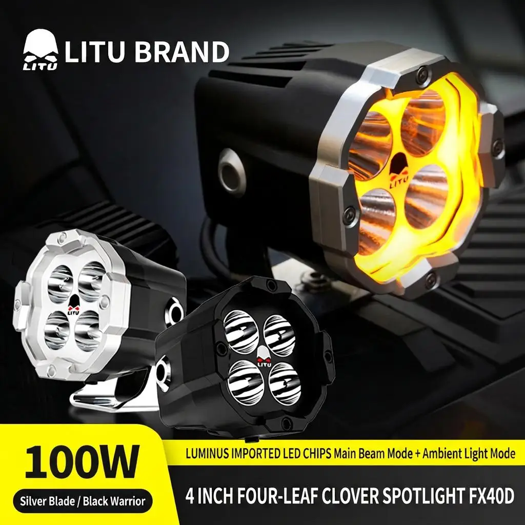 4 Inch 100W Car Round Work Led Fog Lamps 12v DRL Spot Driving Light for Jeep Offroad Boat Tractor Truck 4x4 SUV ATV Headlight