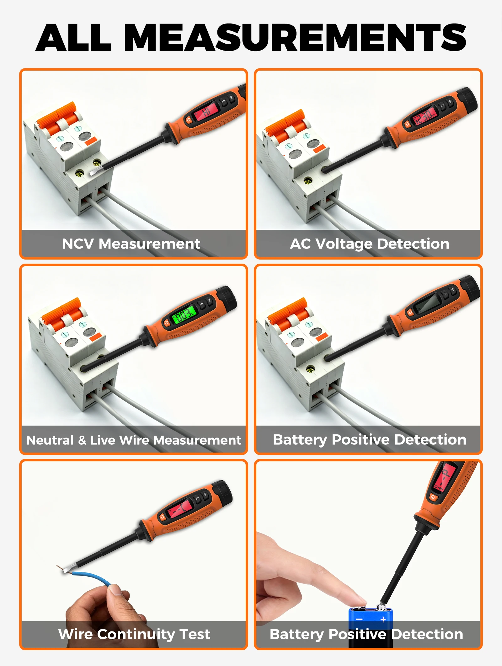 VT01 Spannungsprüfer-Stift 3V-500V Berührungsloser Schraubendreher mit LCD-Display Voltmeter-Detektor Elektrischer Stift Spannungsanzeiger – Detail 8