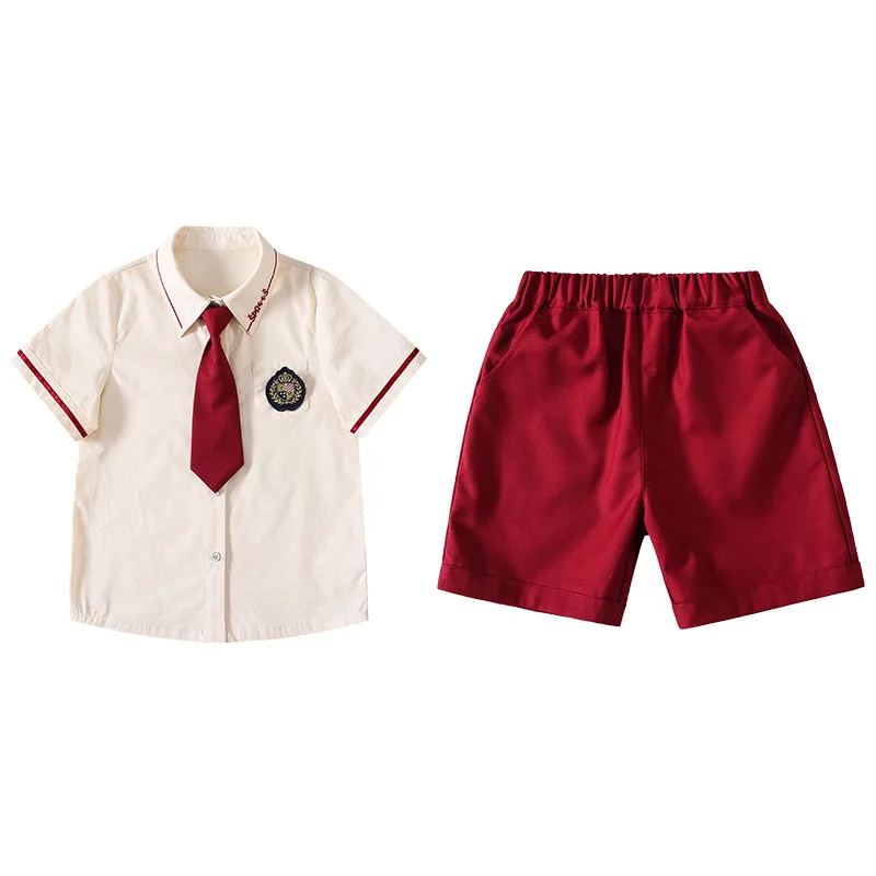 Uniformes d'été à manches courtes pour élèves du primaire et du secondaire, uniformes de classe pour garçons et filles, nouveaux uniformes