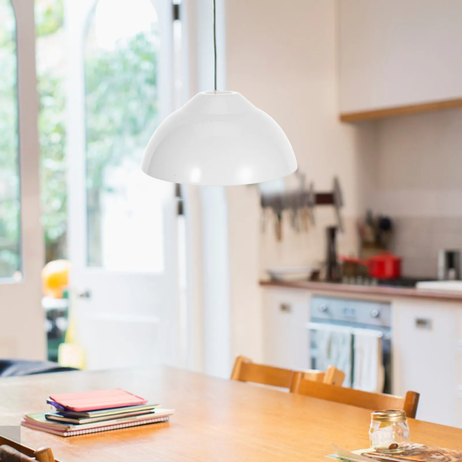 

White Plastic Lamp Shade E27 Dome Lampshade 245Mm Replacement Pendant Light Covers for Bedroom Living Room Ceiling Light Fixture