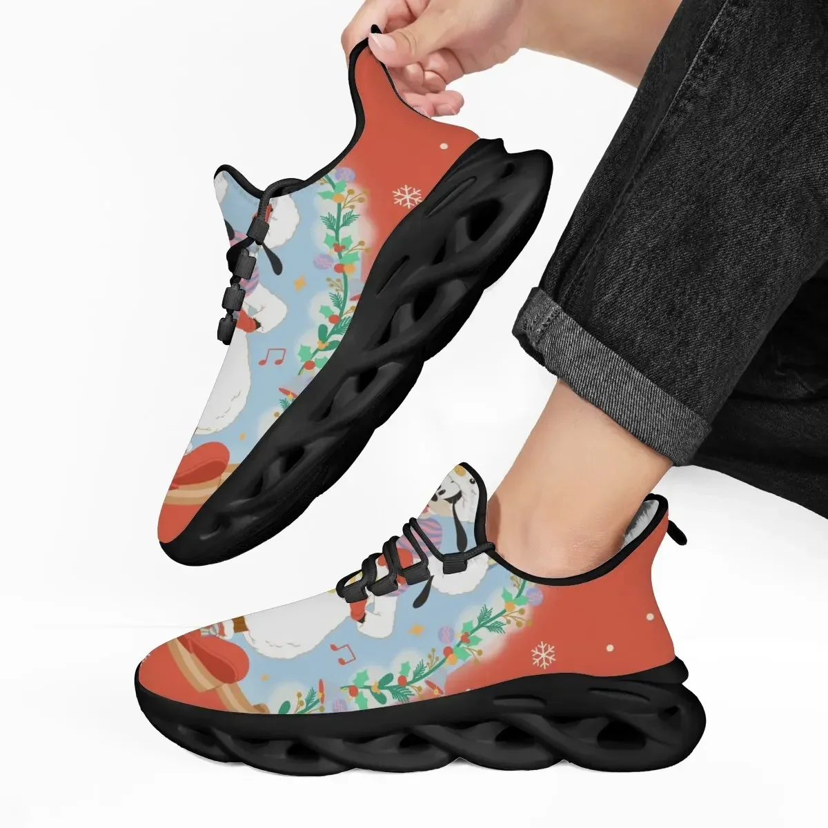 

Christmas Cartoon Duck Fleece Lined Sports Running Sneakers for Men Kids Casual Sports Shoes Unisex Women Versatile Sneakers