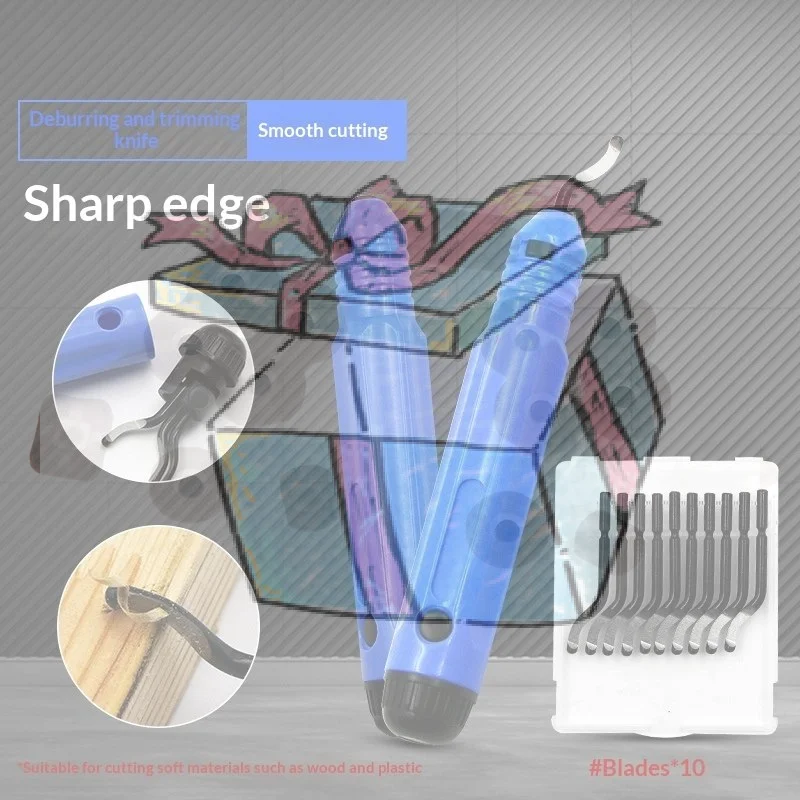 

【CCA】Инструмент для снятия заусенцев с 10 стальными лезвиями, вращающаяся на 360 градусов головка, для металла, смолы, пластика, 3D-печати, дерева