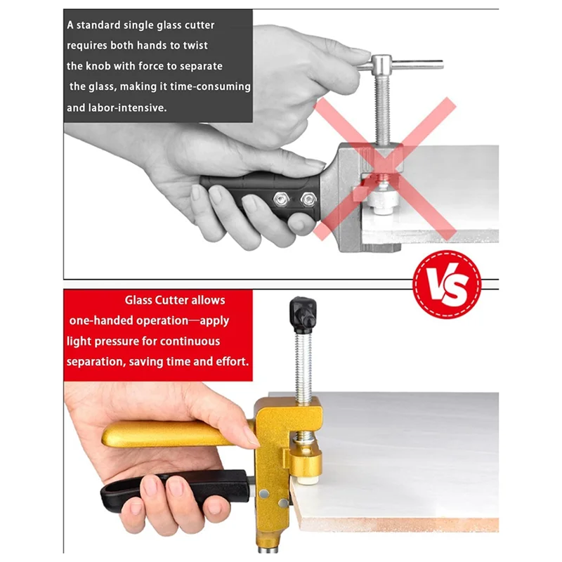 B84B-Heavy-Duty 3-In-1 Glass & Tile Cutter With Premium Alloy Cutting Wheel And Rubber Pad For Safety