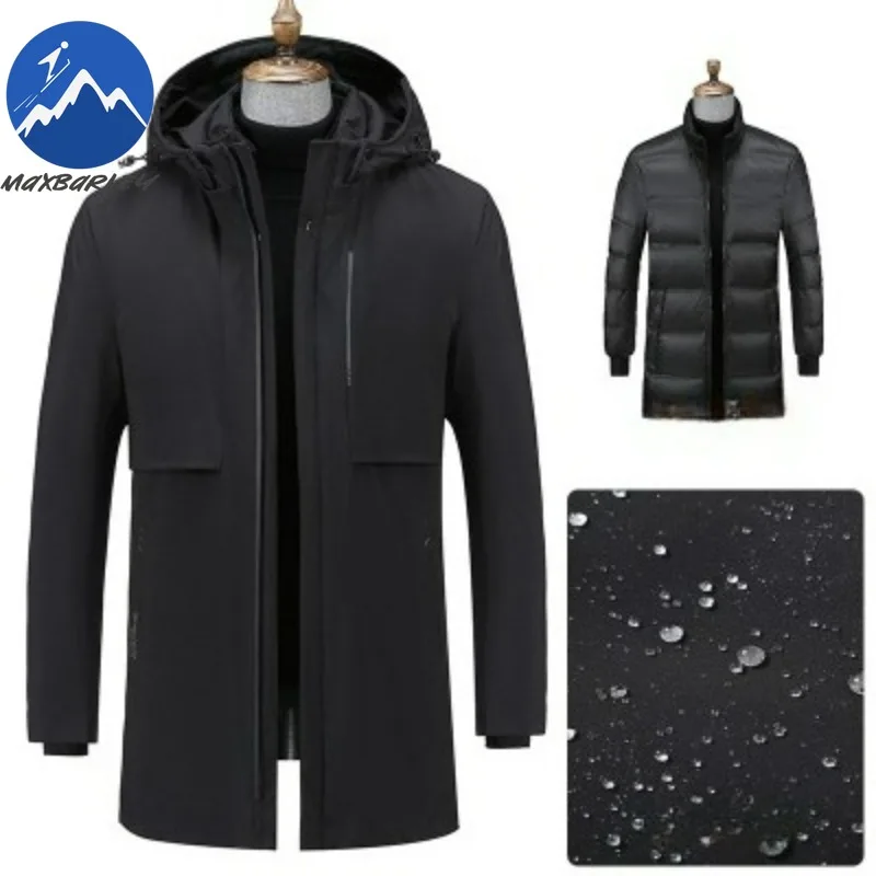 

Light Luxury Down Jacket Mens Commute Office Goose Down Warm Padded Jacket High Quality Detachable Inner Business Winter Jackets