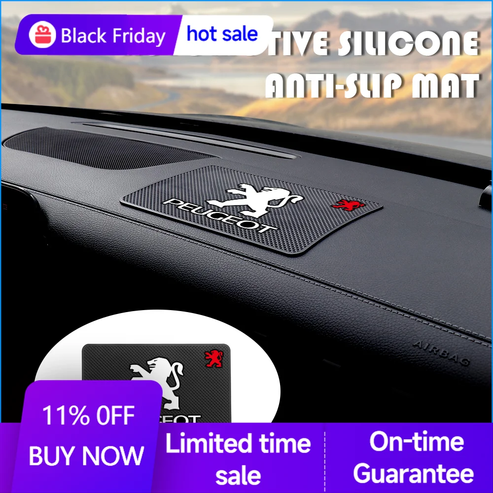 Silicone Car Interior Dashboard Anti Slip Pad Auto Non-Slip Mat For PEUGEOT 3008 5008 GT 108 206 207 208 301 307 T9 406 407 408