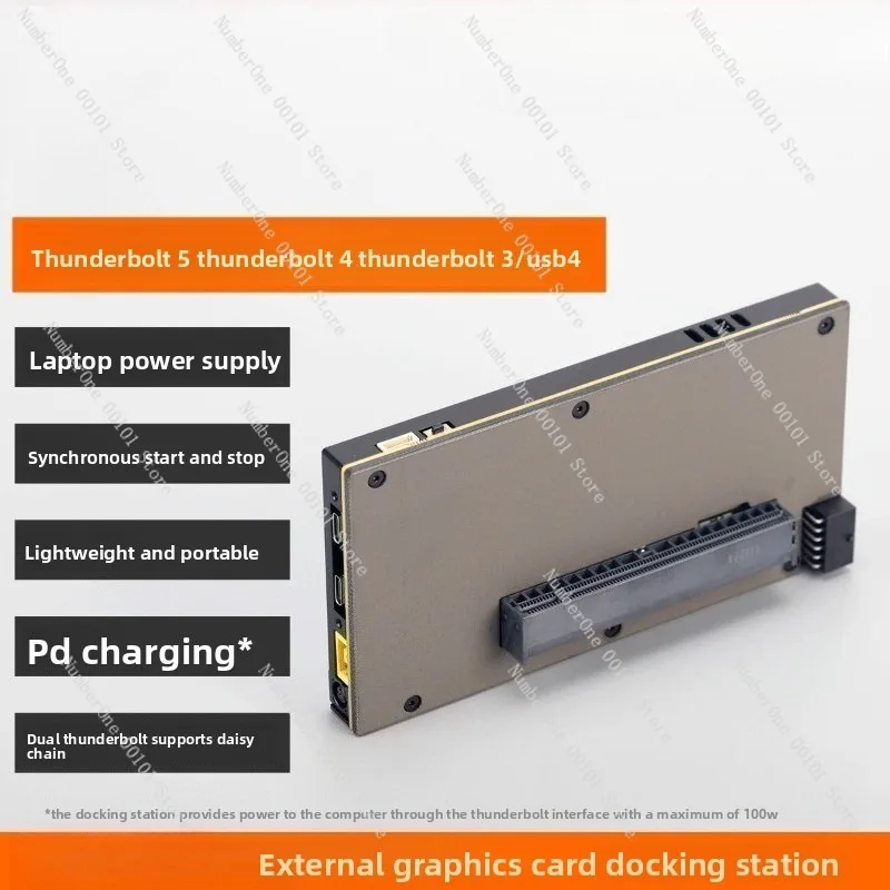 Thunderbolt 5 eGPU Dock External Graphics Card Enclosure 80Gbps 850W PSU Laptop Charging High Speed GPU Station For Gaming PC