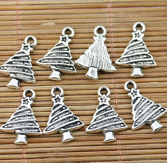 15pcs 19*13mm ciondoli a forma di albero di natale in argento tibetano HWEF1511 per la creazione di gioielli