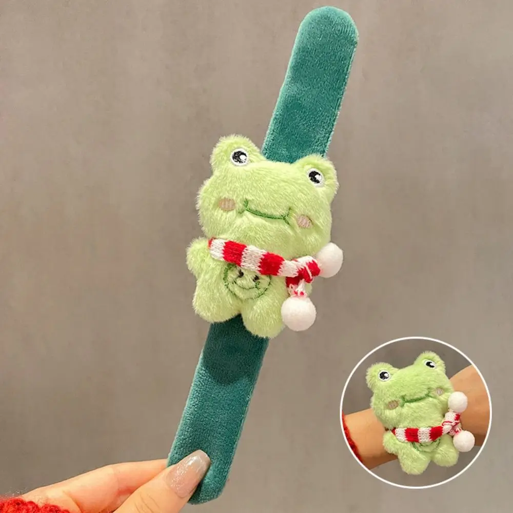 Creative Christmas Clapper Wrist Strap Multicolour Cute Plush Slap Bracelets Filled Cotton Wrist Style Cartoon Animal Wrist Band