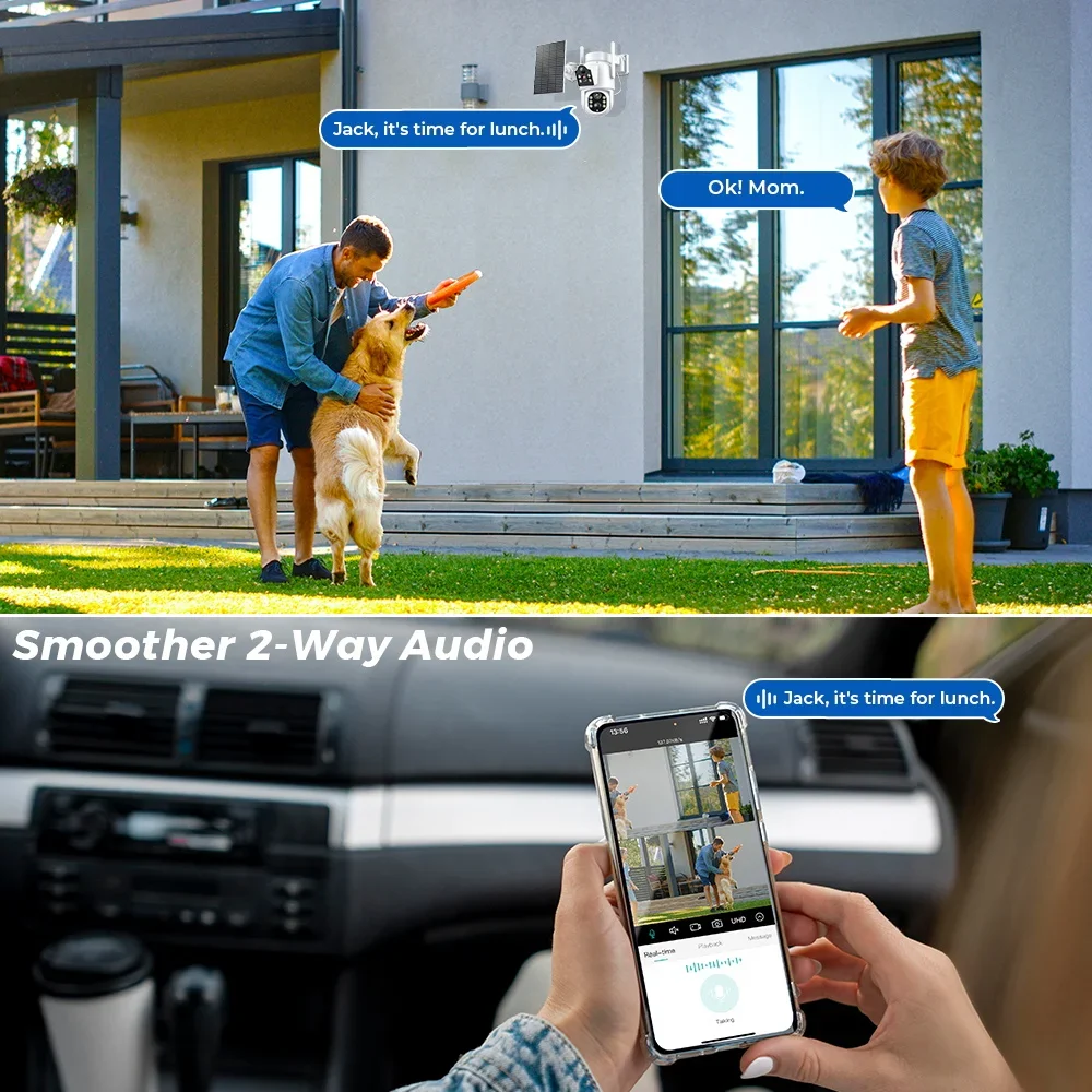 كاميرا Xiaomi الشمسية IP واي فاي في الهواء الطلق عدسة مزدوجة PTZ كاميرا الأمن المدمج في بطارية لوحة طاقة شمسية كاميرا لا سلكية PIR إنذار iCsee